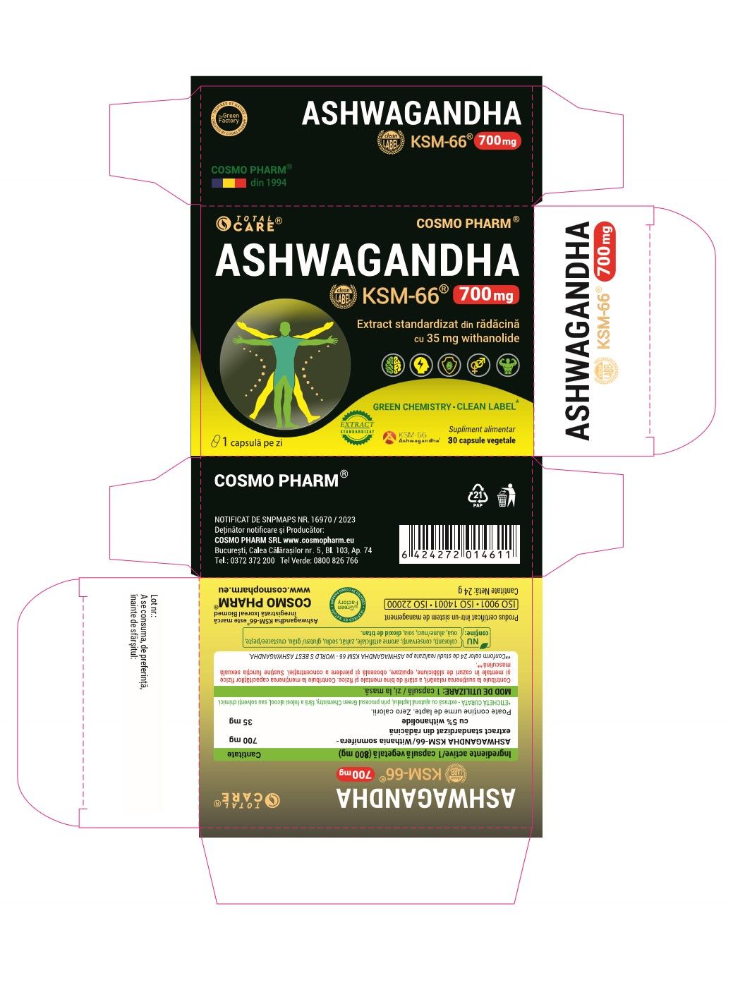 ASHWAGANDHA KSM-66 ~ 700 mg - A source of natural energy, anti-stress and fertility support. - Image 2