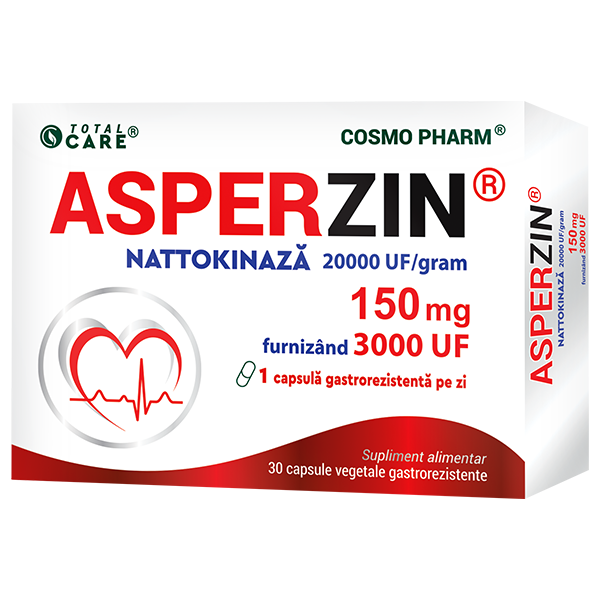 ASPERZIN - Nattokinase 20000 UF/gram providing 3000 UF per capsule - 150 mg