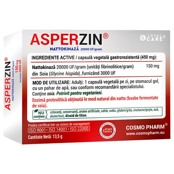 ASPERZIN - Nattokinase 20000 UF/gram providing 3000 UF per capsule - 150 mg - Image 3