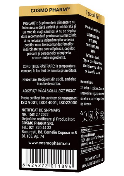 BOSWELLIA SACRA - Frankincense Essential Oil 10 ml Internal Use - Image 5