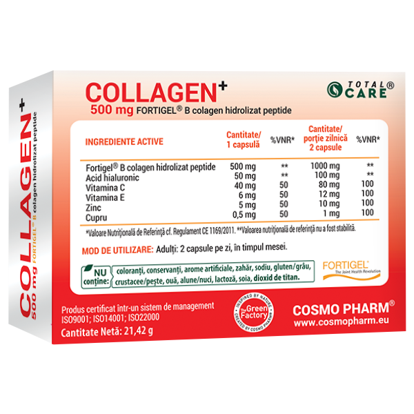 COLLAGEN+ 500 mg - Fortigel® - Hydrolyzed Collagen Peptides from bovine source - Image 3