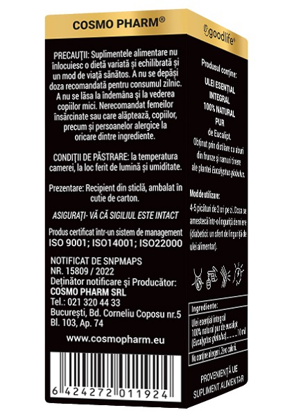 EUCALYPTUS GLOBULUS - Eucalyptus Essential Oil Internal Use 10ml - Image 5