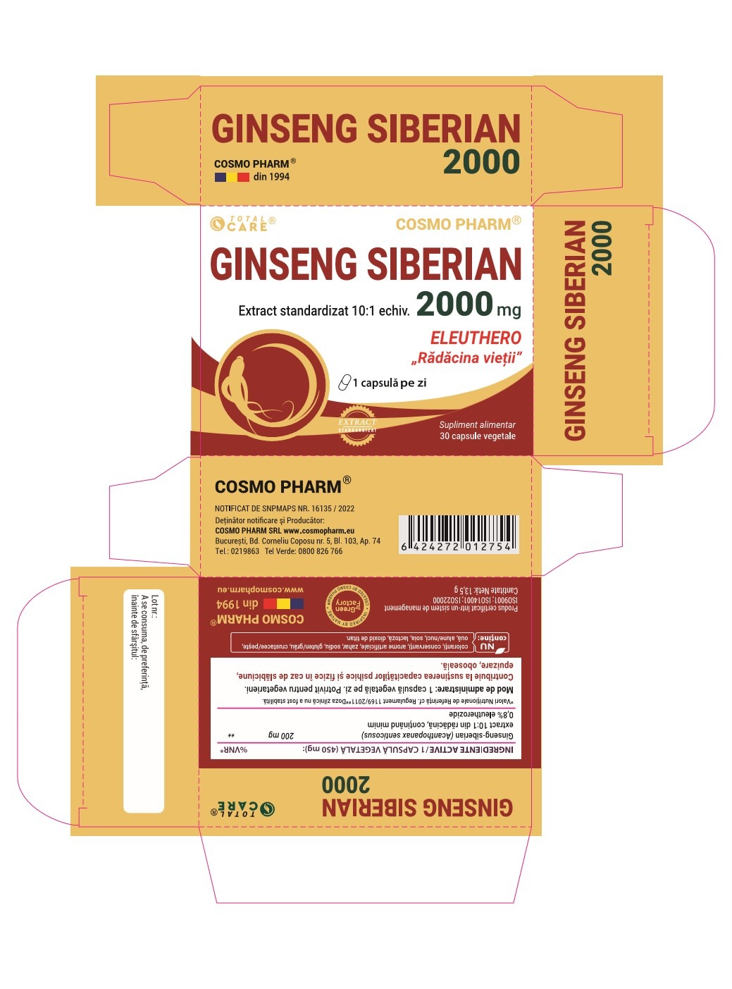 GINSENG SIBERIAN 2000 mg - Just 1 vegetable capsule/day - Image 2