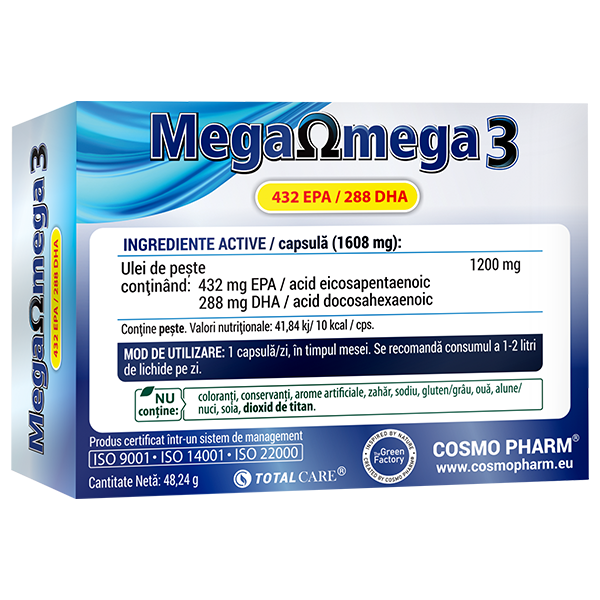 Mega Omega 3 Super Concentrated Fish Oil, Healthy Heart and Brain - Image 3