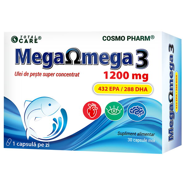 Mega Omega 3 Super Concentrated Fish Oil, Healthy Heart and Brain