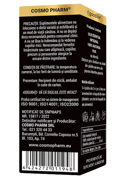 MENTHA PIPERITA - Peppermint Essential Oil Internal Use 10 ml - Image 5