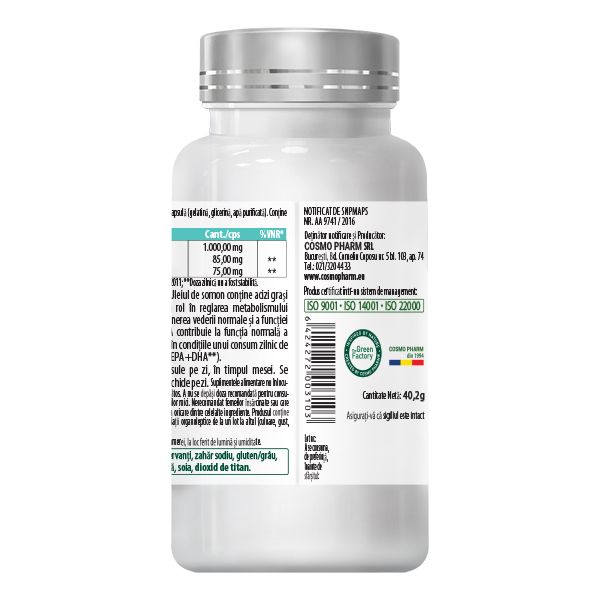 Omega 3 Salmon Oil - Normalizes triglycerides, cholesterol, blood pressure - Image 3