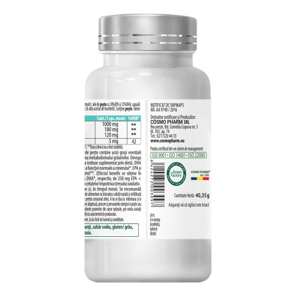 OMEGA 3 Fish Oil 1005mg Lowers cholesterol, triglycerides, blood pressure. - Image 3