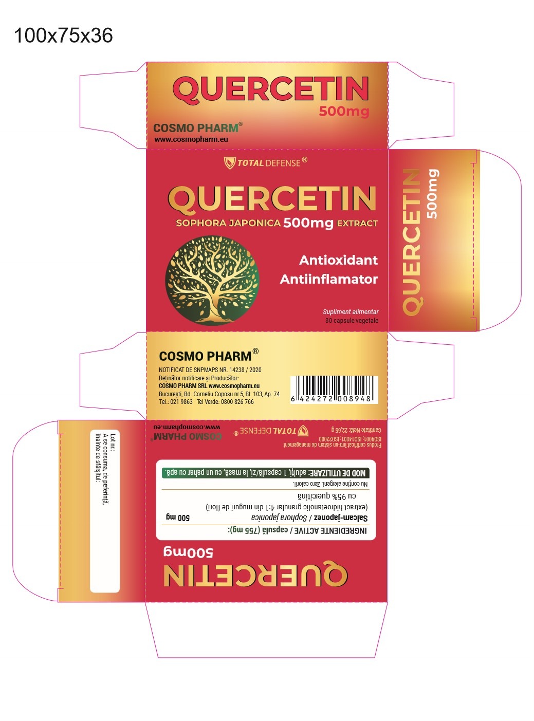 QUERCETIN 500 mg, Powerful Anti-Inflammatory, Natural Antioxidant - Image 2