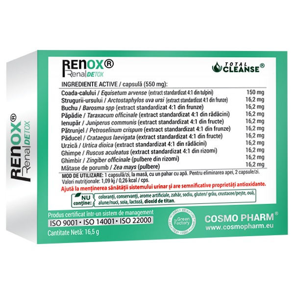 Renox® Renal Detox 30 cps. Detoxifying, Diuretic - Image 3