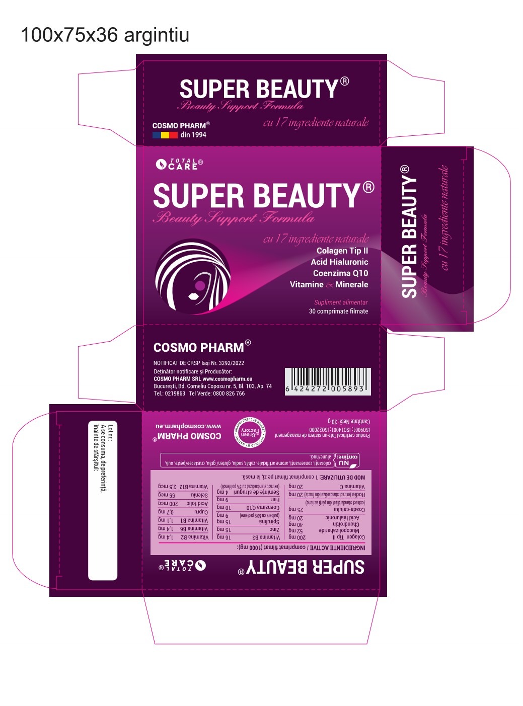 Super Beauty: Collagen For Hair Nails and Skin + Hyaluronic Acid, Q10 - Image 2
