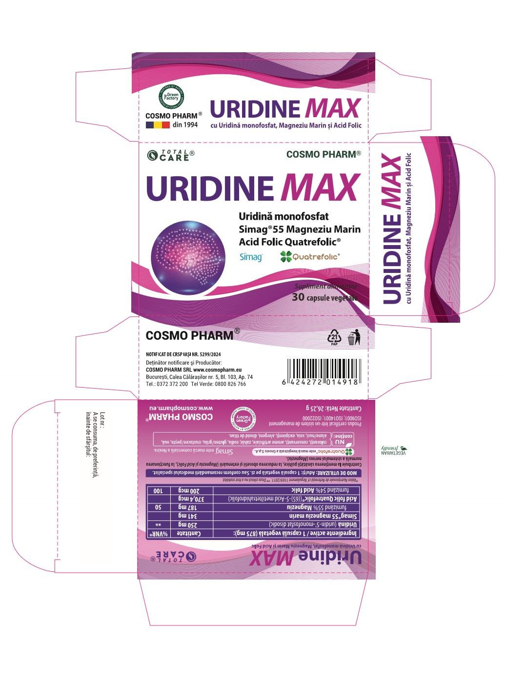 URIDINE MAX 250 mg - for metabolic and neurological health - Image 2