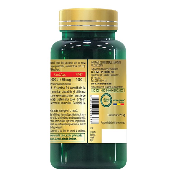 VITAMIN D3 2000 UI supports the health of the osteoarticular system and teeth - Image 2