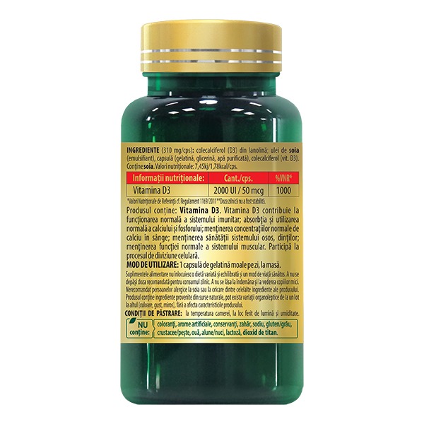 VITAMIN D3 2000 UI supports the health of the osteoarticular system and teeth - Image 3