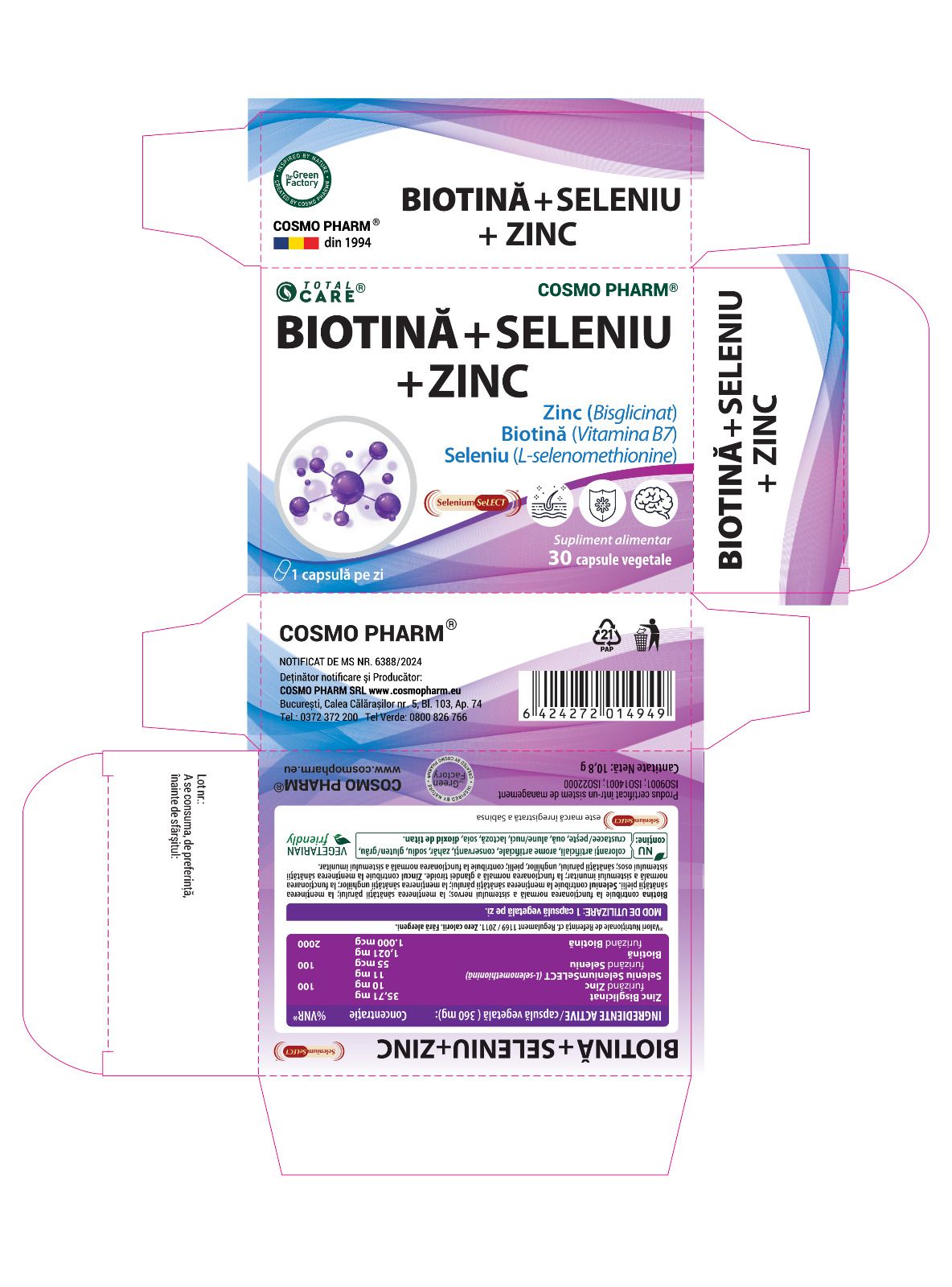 BIOTIN + SELENIUM + ZINC - hair, skin, nails, immune system, thyroid and metabolism - Image 2