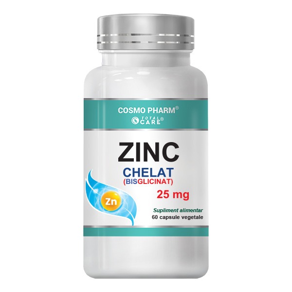 Zinc Bisglycinate (chelate) 25 mg high bioavailability