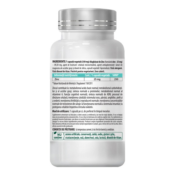 Zinc Bisglycinate (chelate) 25 mg high bioavailability - Image 2